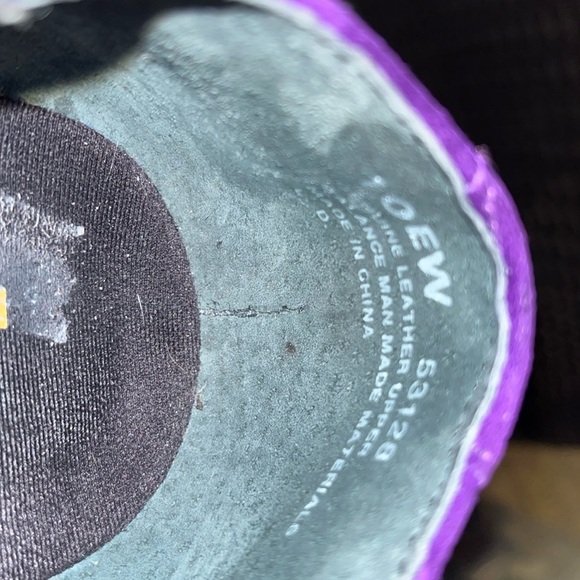 Hush Puppies Suede/ Leather heeled Loafer In Purple Size 10W - Picture 7 of 10